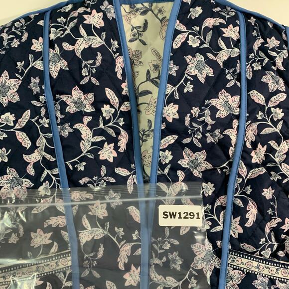 Alter Ego Fashions S Perri Quilted Reversible Jacket Blue Floral Hipster Cottage - Picture 9 of 10